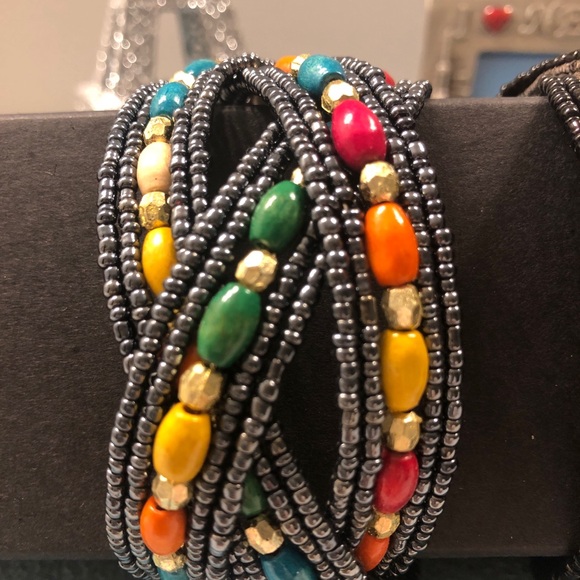 Bundle of 2 - Cuff-style Beaded Bracelets - Picture 4 of 7